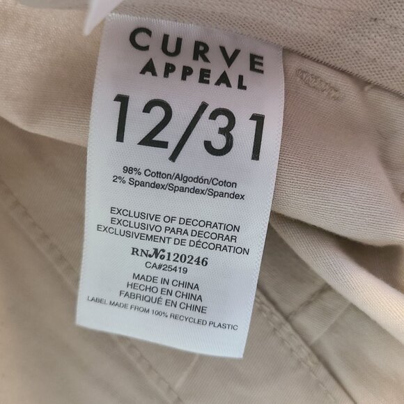 Curve Appeal Smart Pants Chino Trouser Utilitarian Casual NEW 12 / 31 Khaki - Picture 4 of 8